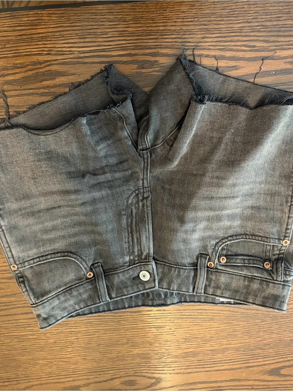 American Eagle Outfitters Washed Gray Distressed Denim Cutoff Shorts